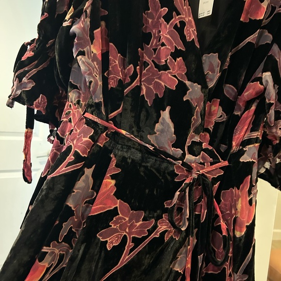 Anthropologie Floral Maxi Dress - Black and Pink NWT sz18 - Picture 5 of 6